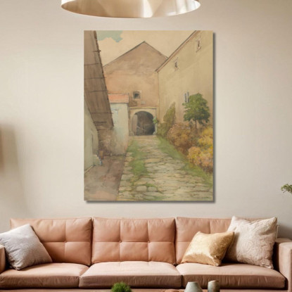 Vecchio Cortile Ľudovít Čordák lco71 quadro stampato su tela