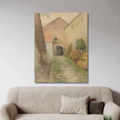 Vecchio Cortile Ľudovít Čordák lco71 quadro stampato su tela