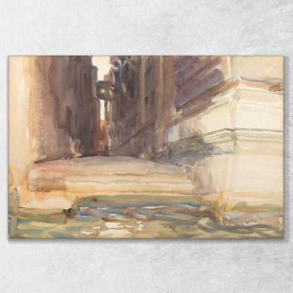 The Calle Della Rosa With The Monte Di Pietà Venice John Singer Sargent jss307 quadro stampato su tela
