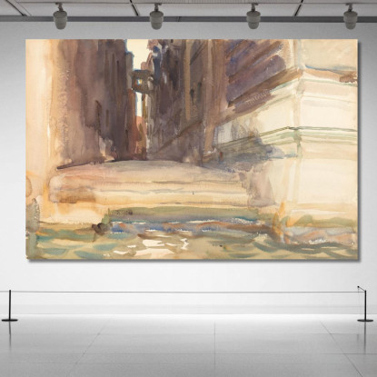 The Calle Della Rosa With The Monte Di Pietà Venice John Singer Sargent jss307 quadro stampato su tela