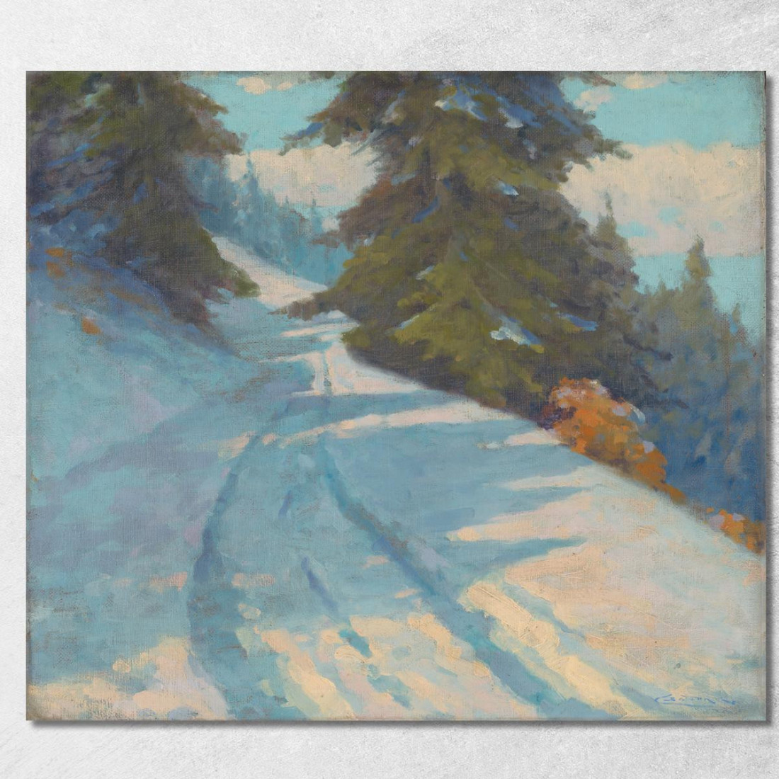 Paesaggio Invernale Ľudovít Čordák lco91 quadro stampato su tela