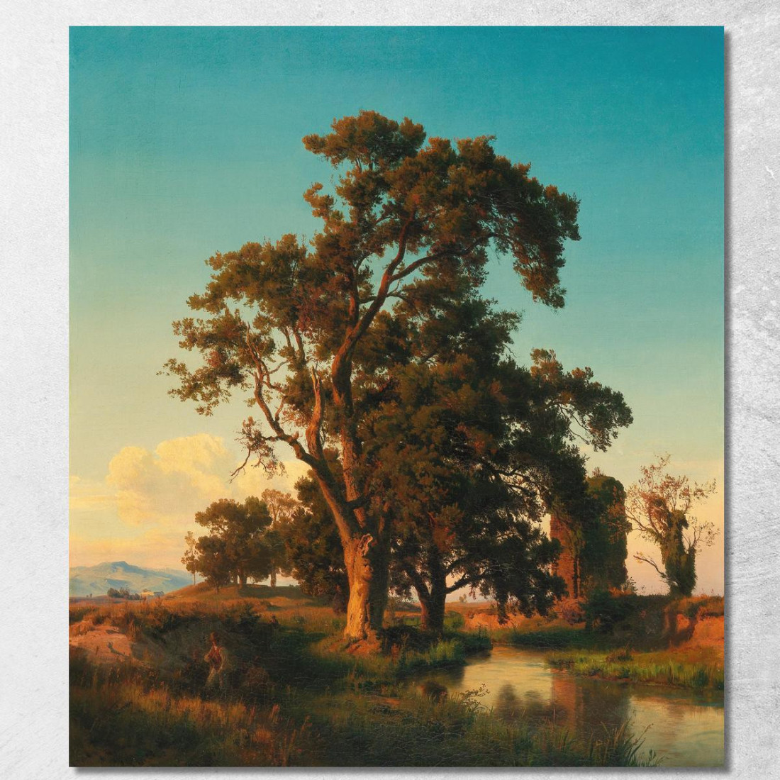 Un Maestoso Albero Nella Luce Della Sera Oswald Achenbach oac1 quadro stampato su tela