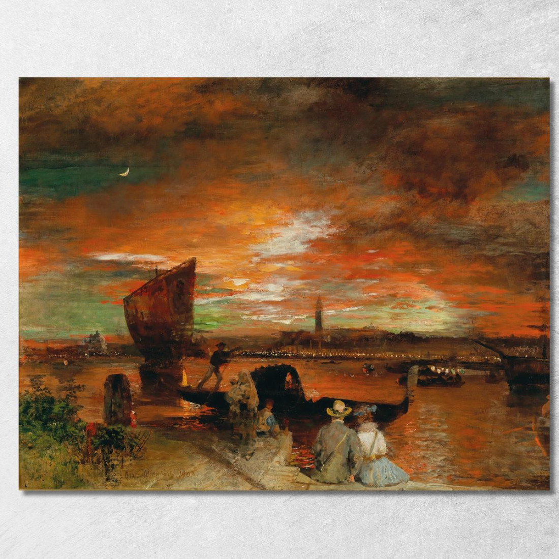 Una Scena Al Crepuscolo A Venezia Oswald Achenbach oac2 quadro stampato su tela