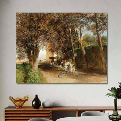 Pomeriggio Nel Parco Di Villa Torlonia A Frascati Oswald Achenbach oac7 quadro stampato su tela