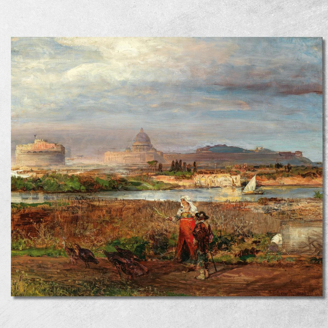 Alle Porte Di Roma Oswald Achenbach oac9 quadro stampato su tela