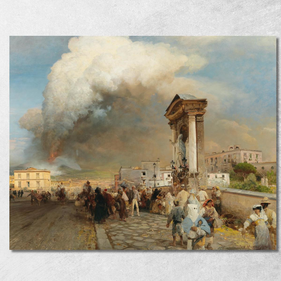 Eruzione Del Vesuvio Oswald Achenbach oac10 quadro stampato su tela