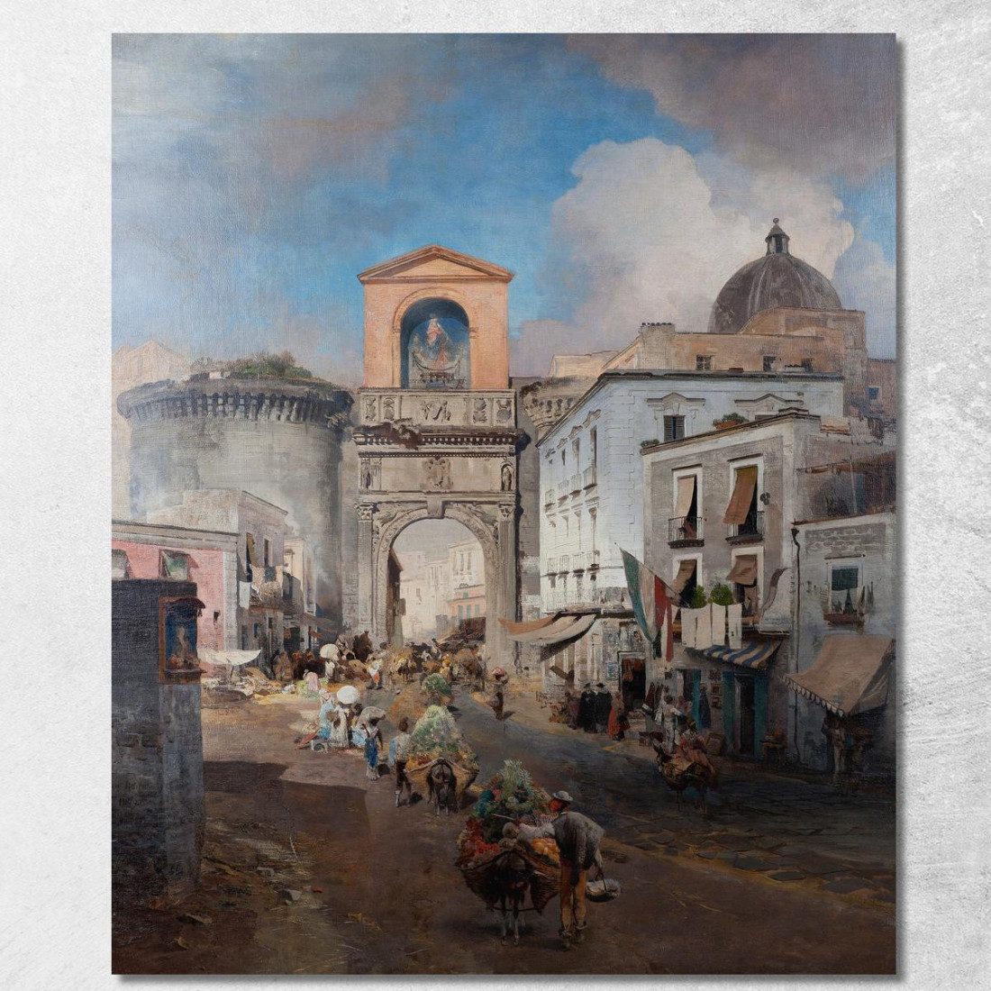 Andando Al Mercato Oswald Achenbach oac19 quadro stampato su tela