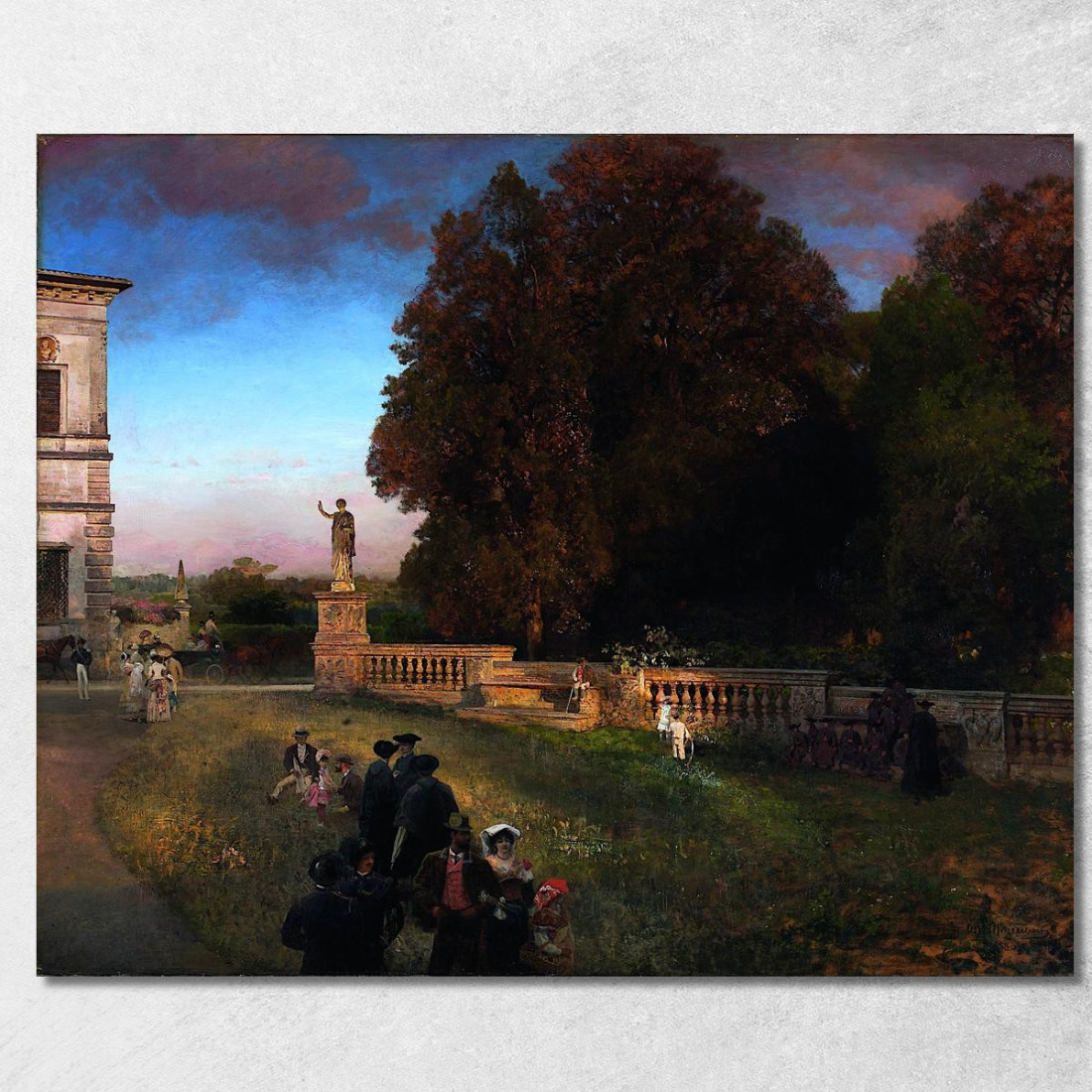 Nel Parco Di Villa Borghese Oswald Achenbach oac23 quadro stampato su tela