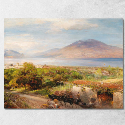 Osteria Vicino Napoli Oswald Achenbach oac27 quadro stampato su tela