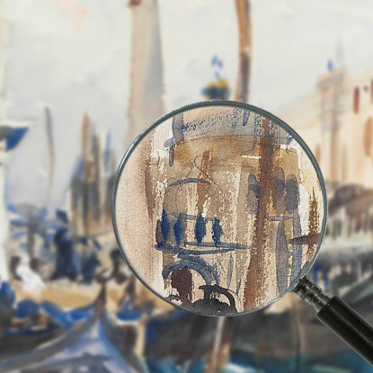 La Piazzetta Con Le Gondole John Singer Sargent jss320 quadro stampato su tela