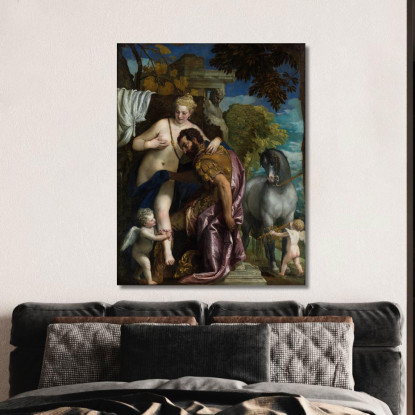 Marte E Venere Uniti Dall'Amore Paolo Veronese pvr20 quadro stampato su tela