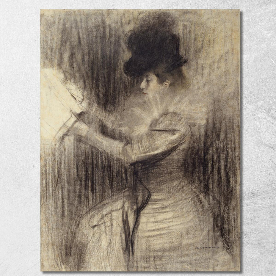 Figura Femminile Ramón Casas rcs13 quadro stampato su tela