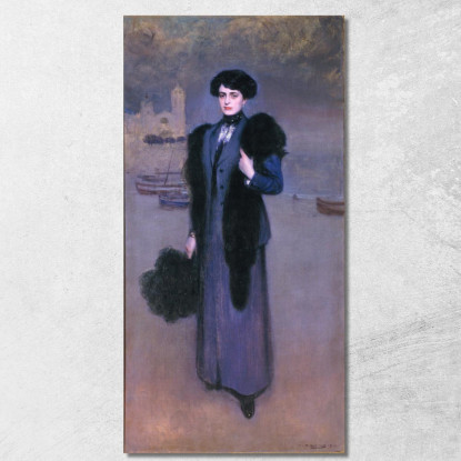 Ritratto Di Dolors Vidal Ramón Casas rcs29 quadro stampato su tela