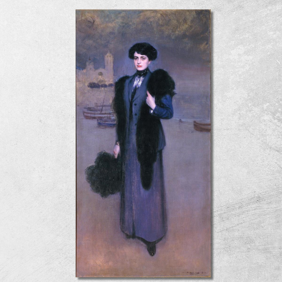 Ritratto Di Dolors Vidal Ramón Casas rcs29 quadro stampato su tela