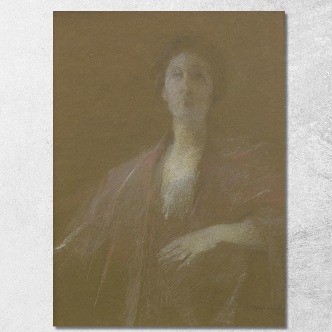 Un Momento Riflessivo Thomas Wilmer Dewing twd2 quadro stampato su tela