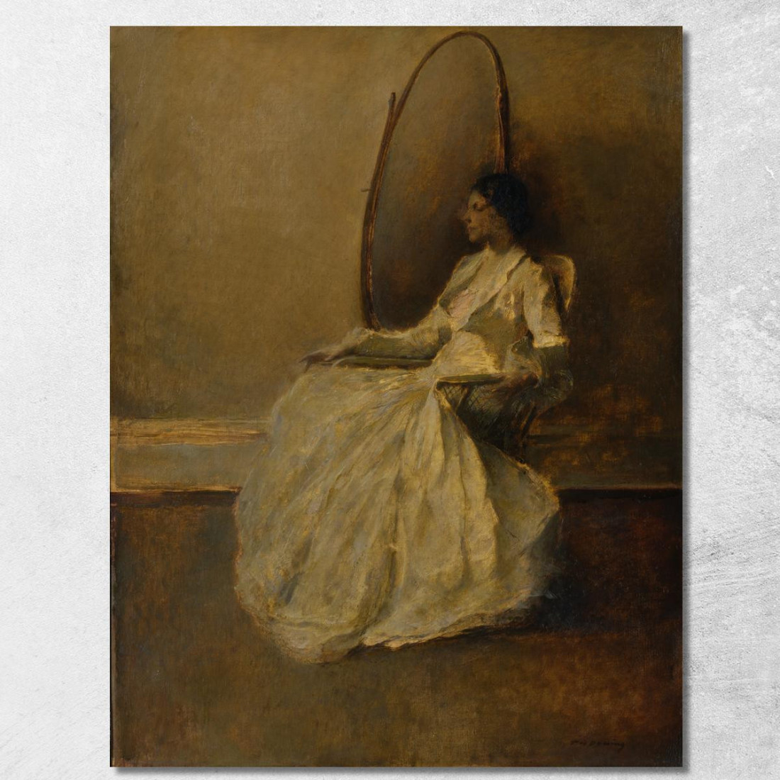 Donna In Bianco N. 1 Thomas Wilmer Dewing twd12 quadro stampato su tela