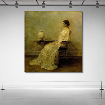 Donna In Bianco N. 2 Thomas Wilmer Dewing twd13 quadro stampato su tela