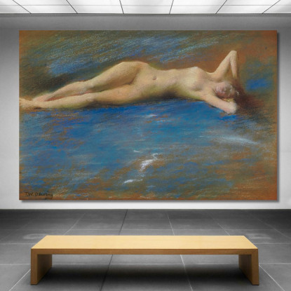 Figura Femminile Distesa Nuda Thomas Wilmer Dewing twd23 quadro stampato su tela