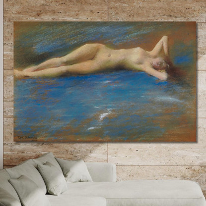 Figura Femminile Distesa Nuda Thomas Wilmer Dewing twd23 quadro stampato su tela