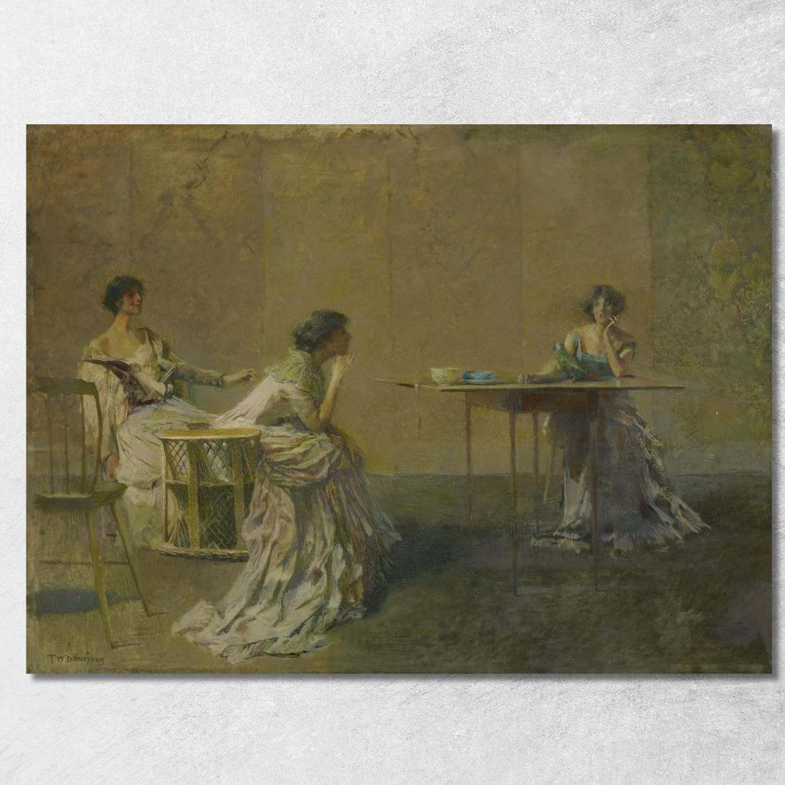 Il Pettegolezzo Thomas Wilmer Dewing twd27 quadro stampato su tela
