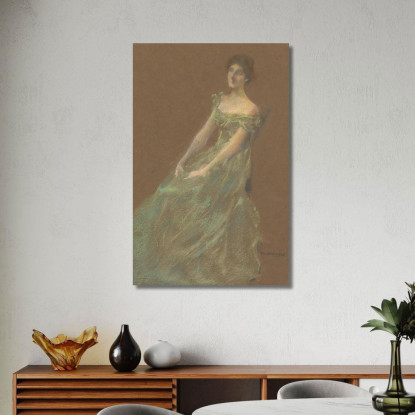 Il Vestito Verde Thomas Wilmer Dewing twd28 quadro stampato su tela
