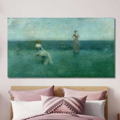 La Recitazione Thomas Wilmer Dewing twd32 quadro stampato su tela