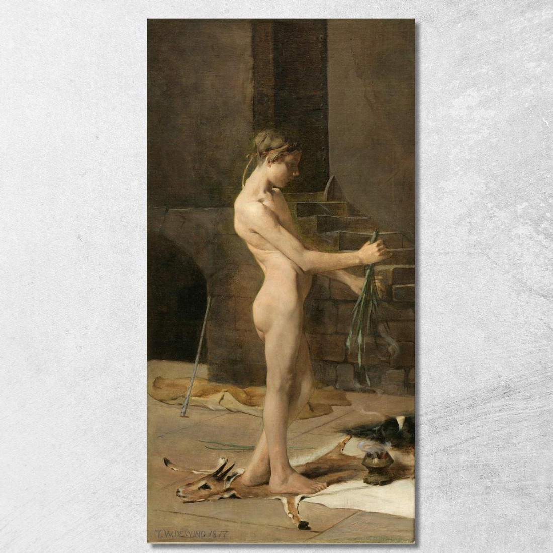 La Schiava Dello Stregone Thomas Wilmer Dewing twd33 quadro stampato su tela