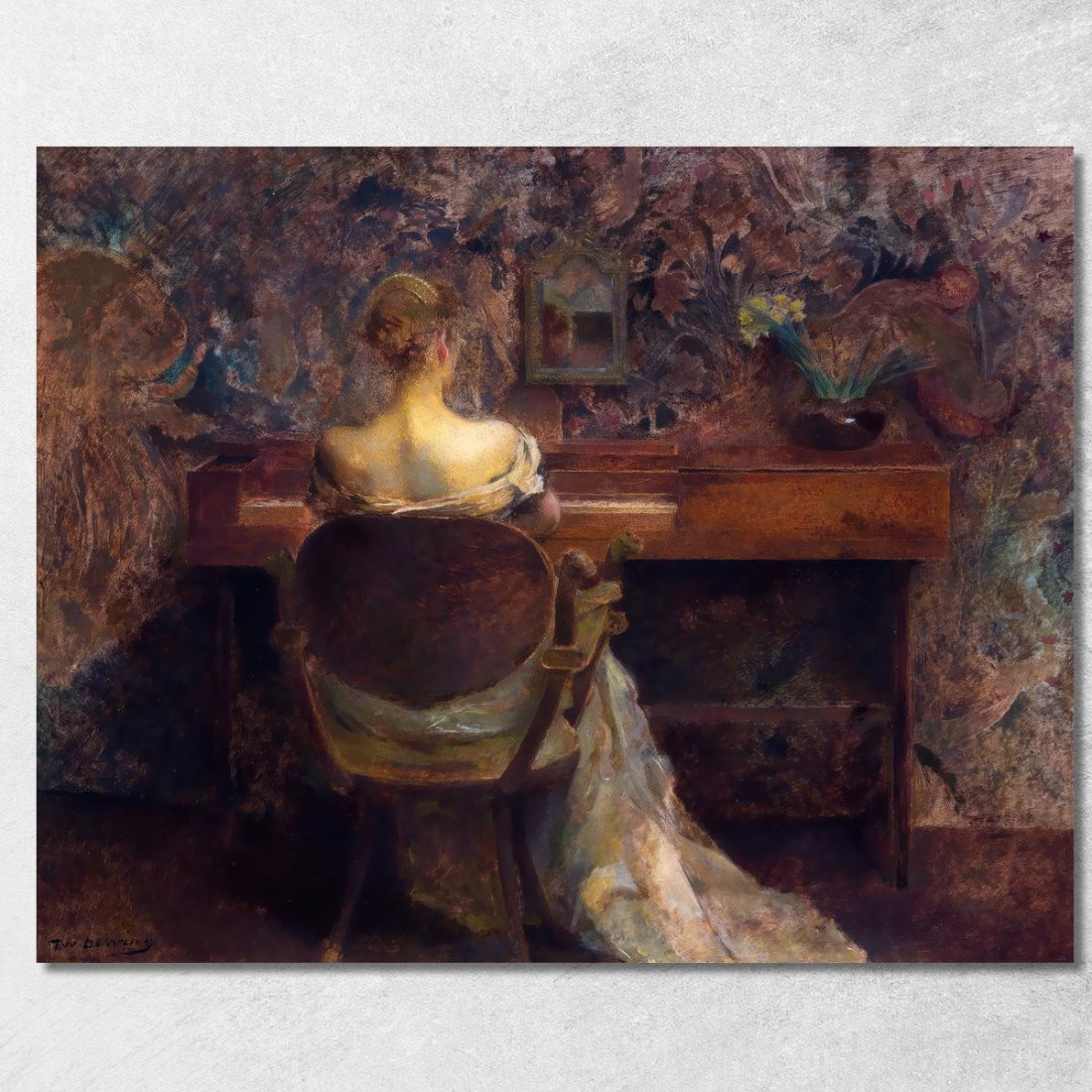 Il Clavicembalo 2 Thomas Wilmer Dewing twd34 quadro stampato su tela