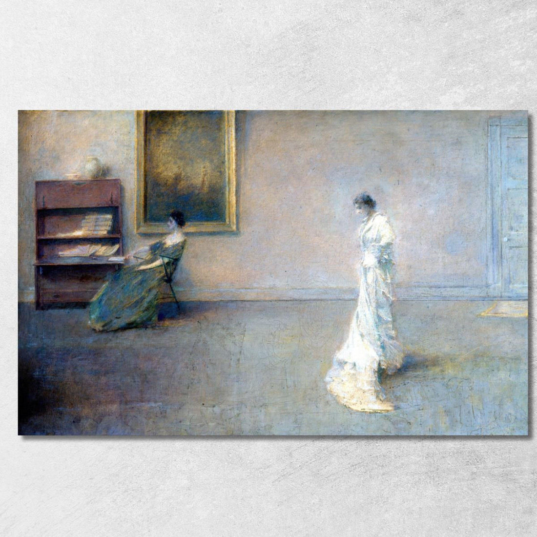 Il Vestito Bianco Thomas Wilmer Dewing twd36 quadro stampato su tela