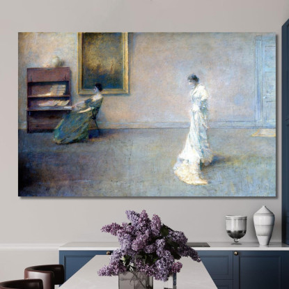 Il Vestito Bianco Thomas Wilmer Dewing twd36 quadro stampato su tela