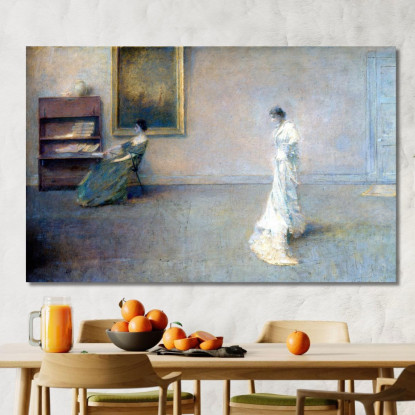 Il Vestito Bianco Thomas Wilmer Dewing twd36 quadro stampato su tela