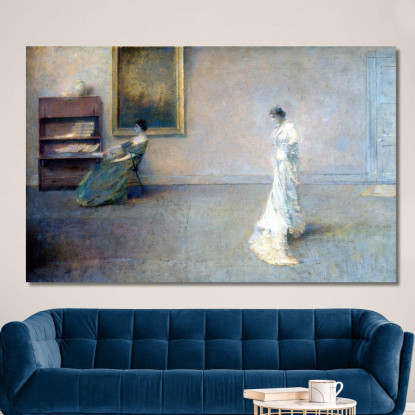 Il Vestito Bianco Thomas Wilmer Dewing twd36 quadro stampato su tela