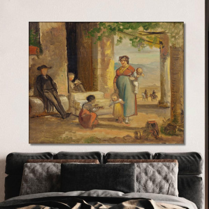 Bambino Che Impara A Camminare Wilhelm Marstrand wmr8 quadro stampato su tela