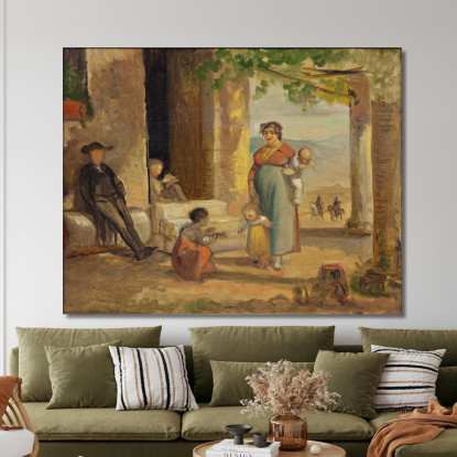 Bambino Che Impara A Camminare Wilhelm Marstrand wmr8 quadro stampato su tela