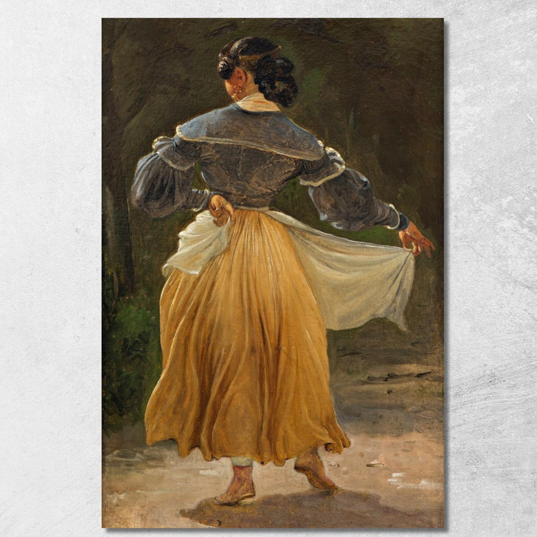 Donna Romana Danzante. Studio Per "Romani Riuniti Per Festeggiare In Un'Osteria" Wilhelm Marstrand wmr16 quadro stampato su tel