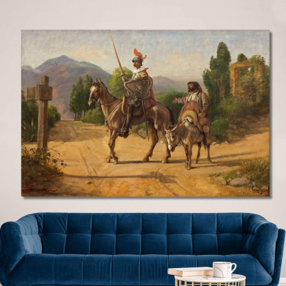 Don Chisciotte E Sancho Panza A Un Bivio Wilhelm Marstrand wmr17 quadro stampato su tela