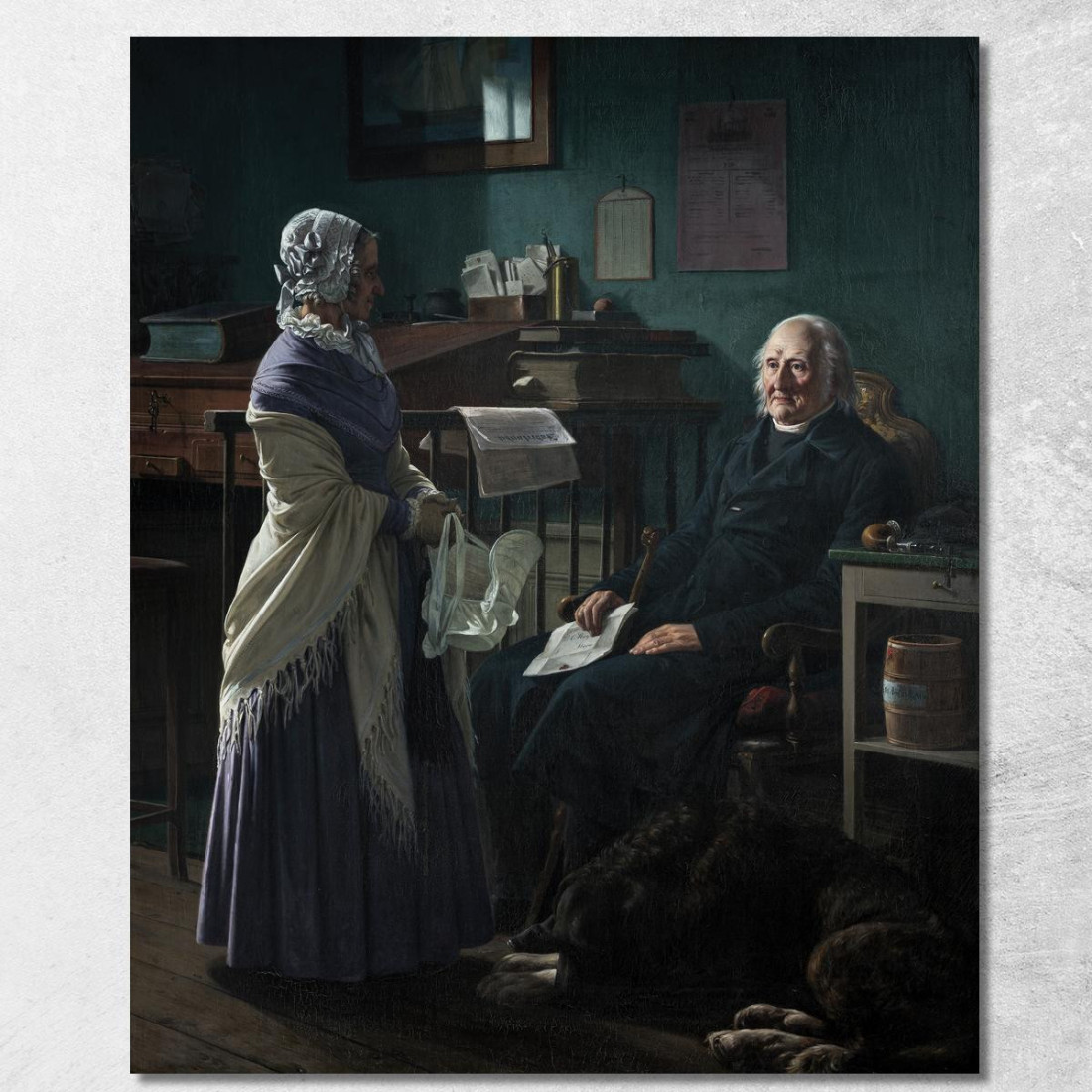 Doppio Ritratto Del Mercante Christopher Friedenreich Hage Wilhelm Marstrand wmr21 quadro stampato su tela
