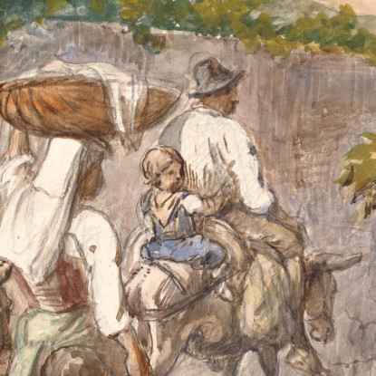 Contadini In Viaggio Verso Roma Wilhelm Marstrand wmr37 quadro stampato su tela