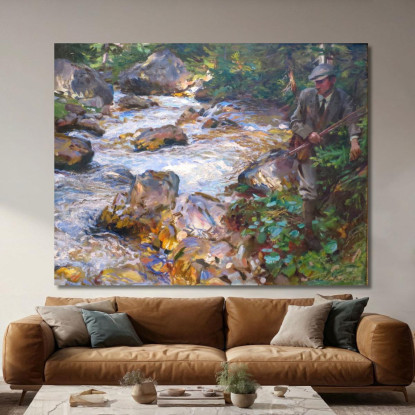 Ruscello Di Trote Nel Tirolo John Singer Sargent jss340 quadro stampato su tela