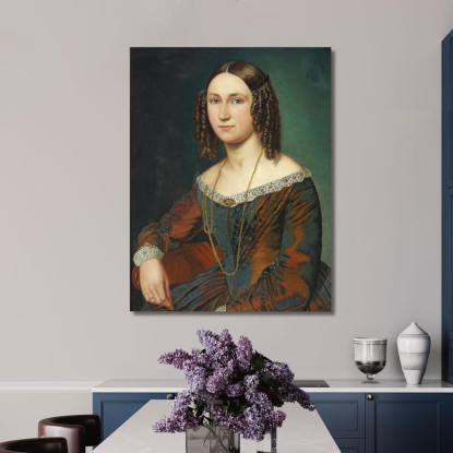 Ritratto Di Una Giovane Donna Con Riccioli A Spirale Wilhelm Marstrand wmr53 quadro stampato su tela