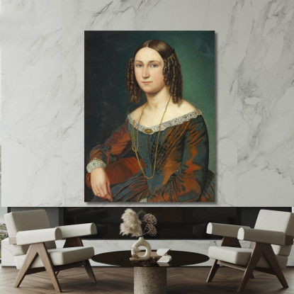 Ritratto Di Una Giovane Donna Con Riccioli A Spirale Wilhelm Marstrand wmr53 quadro stampato su tela