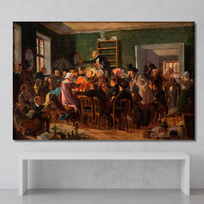 Scena Da Un'Asta Wilhelm Marstrand wmr58 quadro stampato su tela