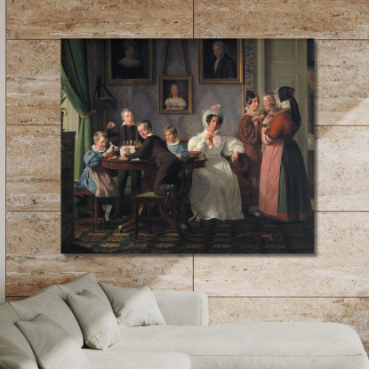 La Famiglia Waagepetersen Wilhelm Marstrand wmr69 quadro stampato su tela