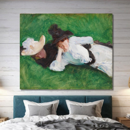 Due Ragazze Su Un Prato John Singer Sargent jss344 quadro stampato su tela
