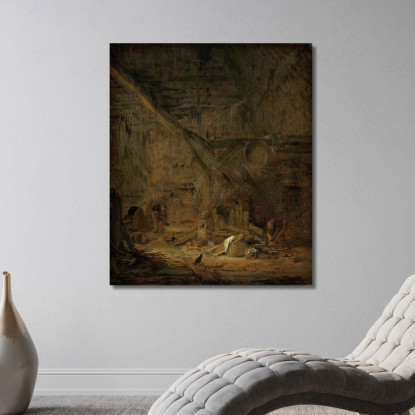 Interno Di Un Granaio Adriaen van Ostade avo25 quadro stampato su tela