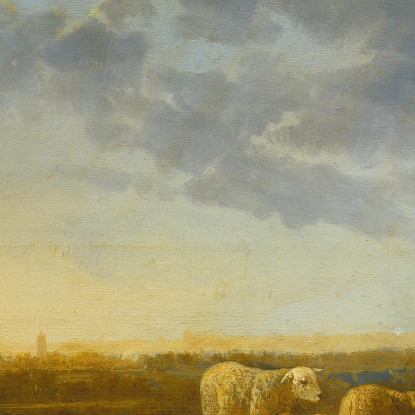 Gregge Di Pecore Al Pascolo Aelbert Cuyp acu16 quadro stampato su tela