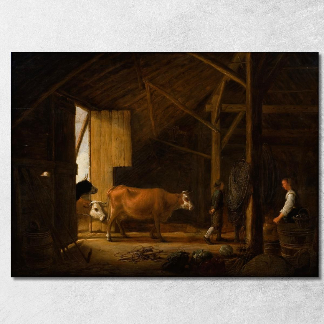 Interno Di Una Stalla Aelbert Cuyp acu18 quadro stampato su tela