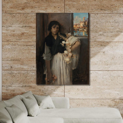 Venditore Di Cipolle Veneziano John Singer Sargent jss357 quadro stampato su tela