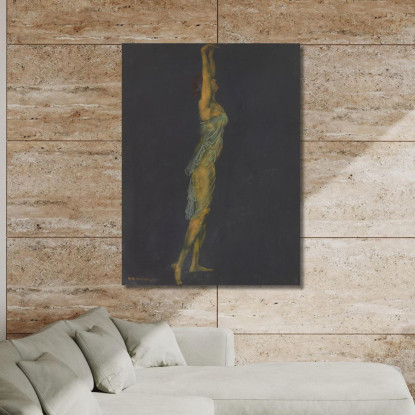 Danza Arthur Bowen Davies abd15 quadro stampato su tela