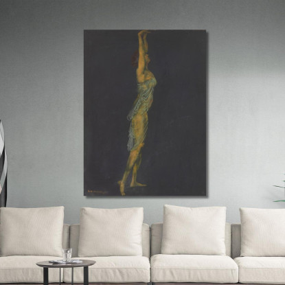 Danza Arthur Bowen Davies abd15 quadro stampato su tela